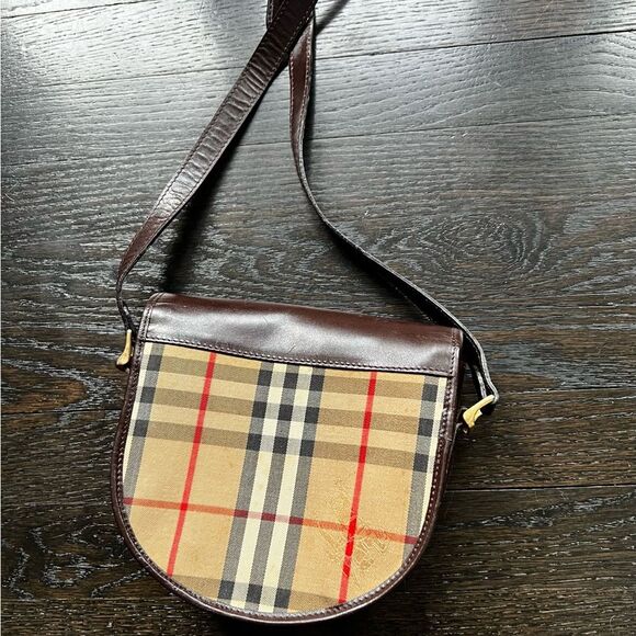 BURBERRY Mini Nova Check Shoulder Bag Canvas/leather Vintage - Picture 3 of 6